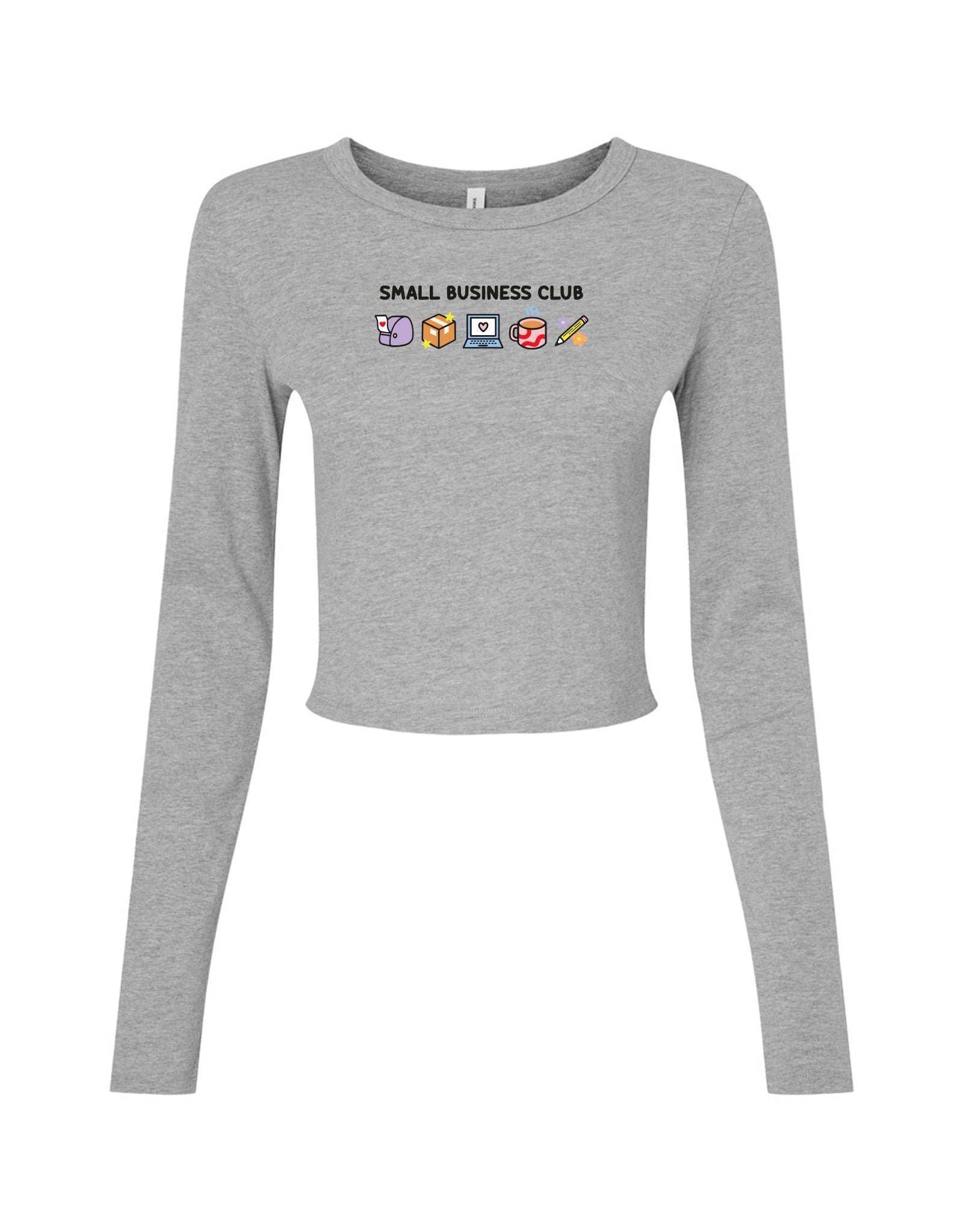 Small Business Club Embroidered Micro Rib Long Sleeved Tee