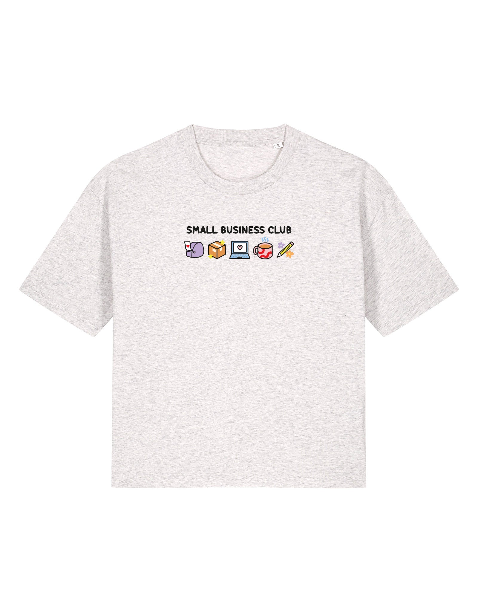 Small Business Club Embroidered Boxy Organic Cotton Tee