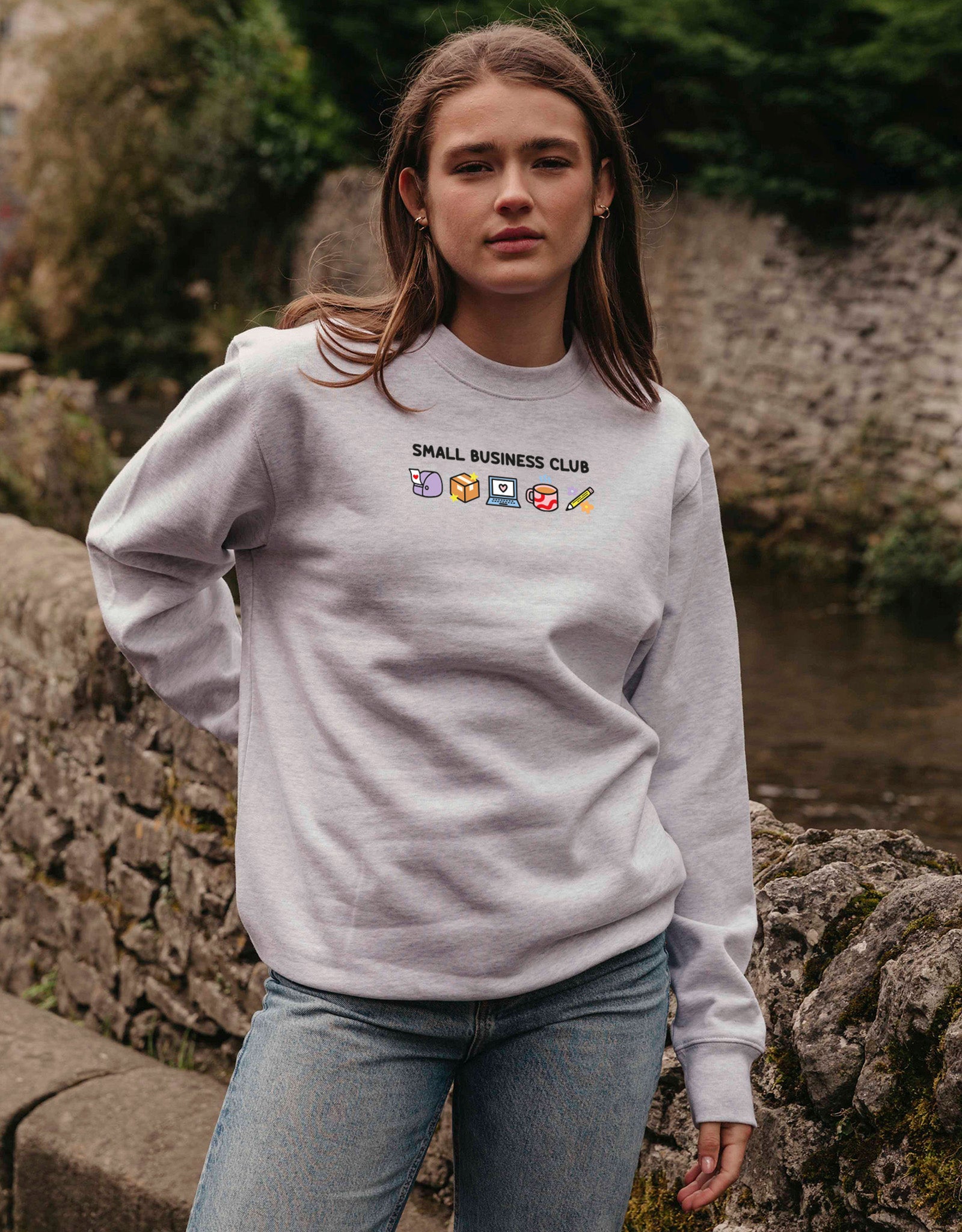 Small Business Club Embroidered Organic Cotton Sweatshirt