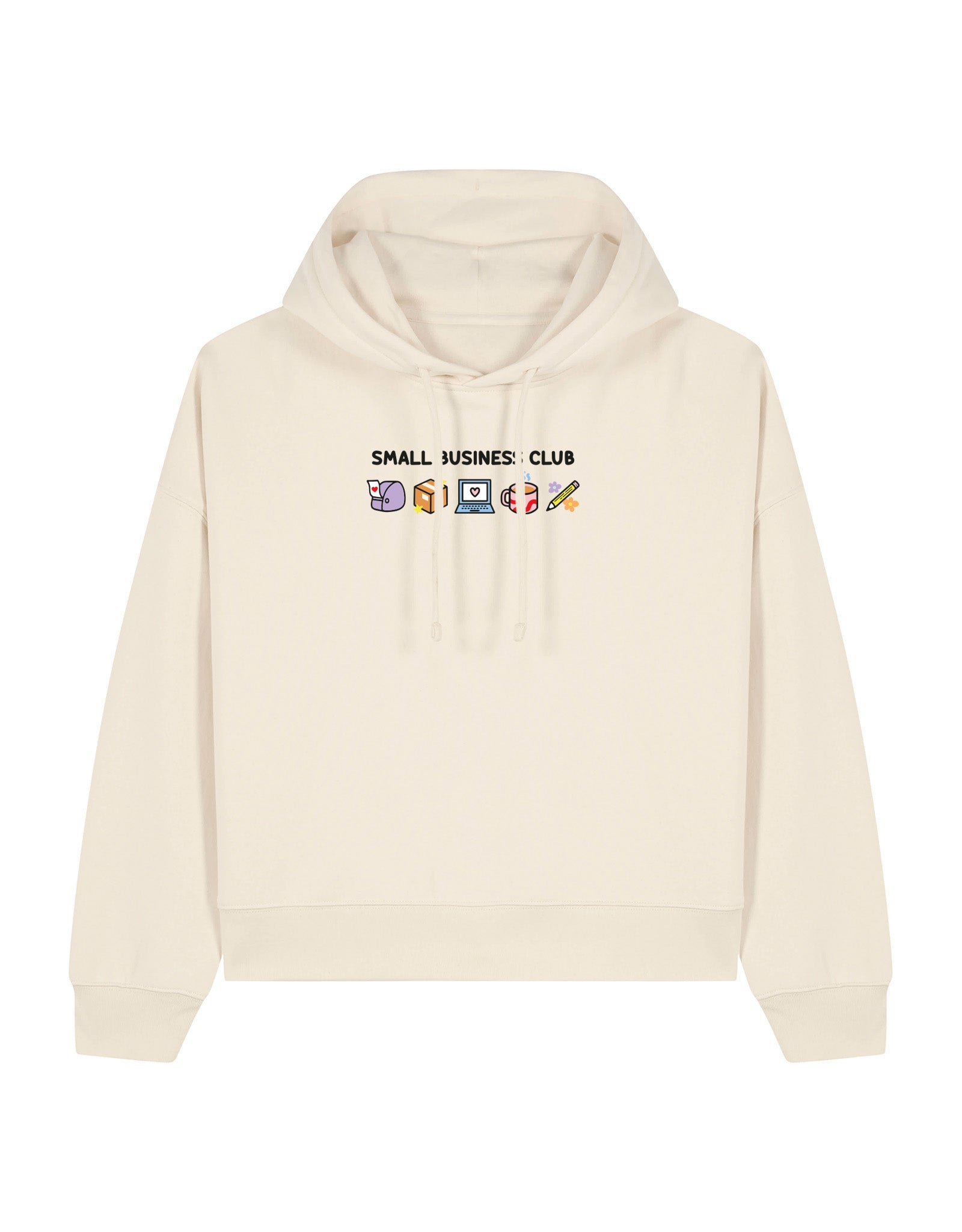 Small Business Club Embroidered Boxy Organic Cotton Hoodie