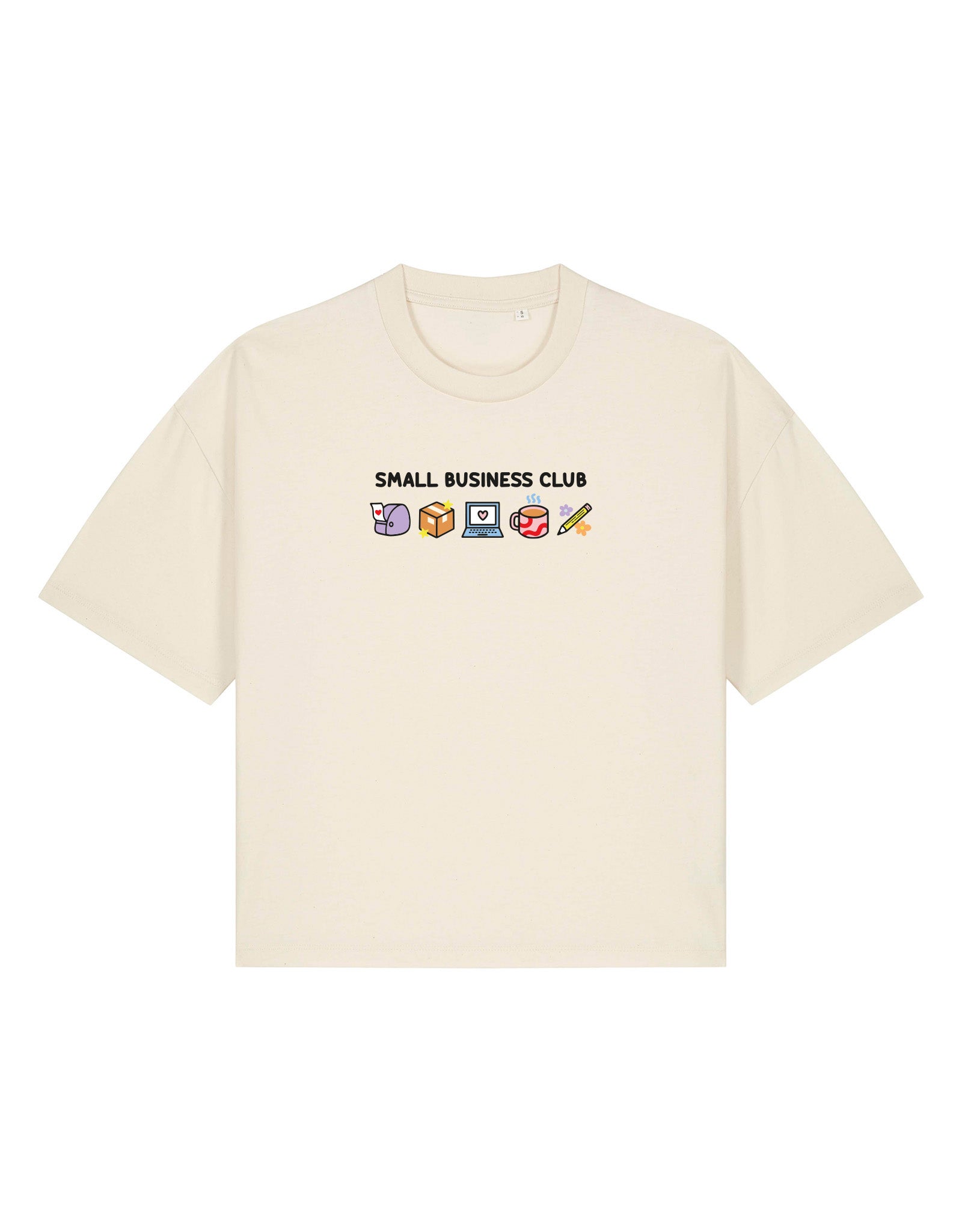 Small Business Club Embroidered Boxy Organic Cotton Tee