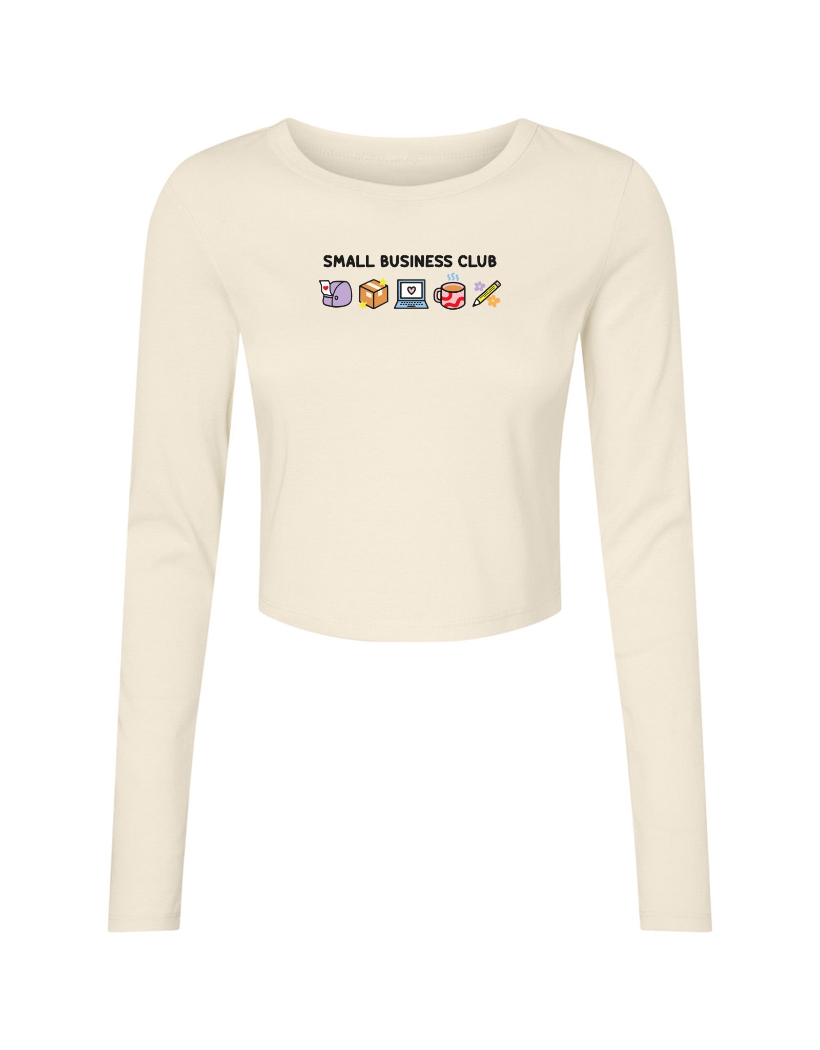 Small Business Club Embroidered Micro Rib Long Sleeved Tee