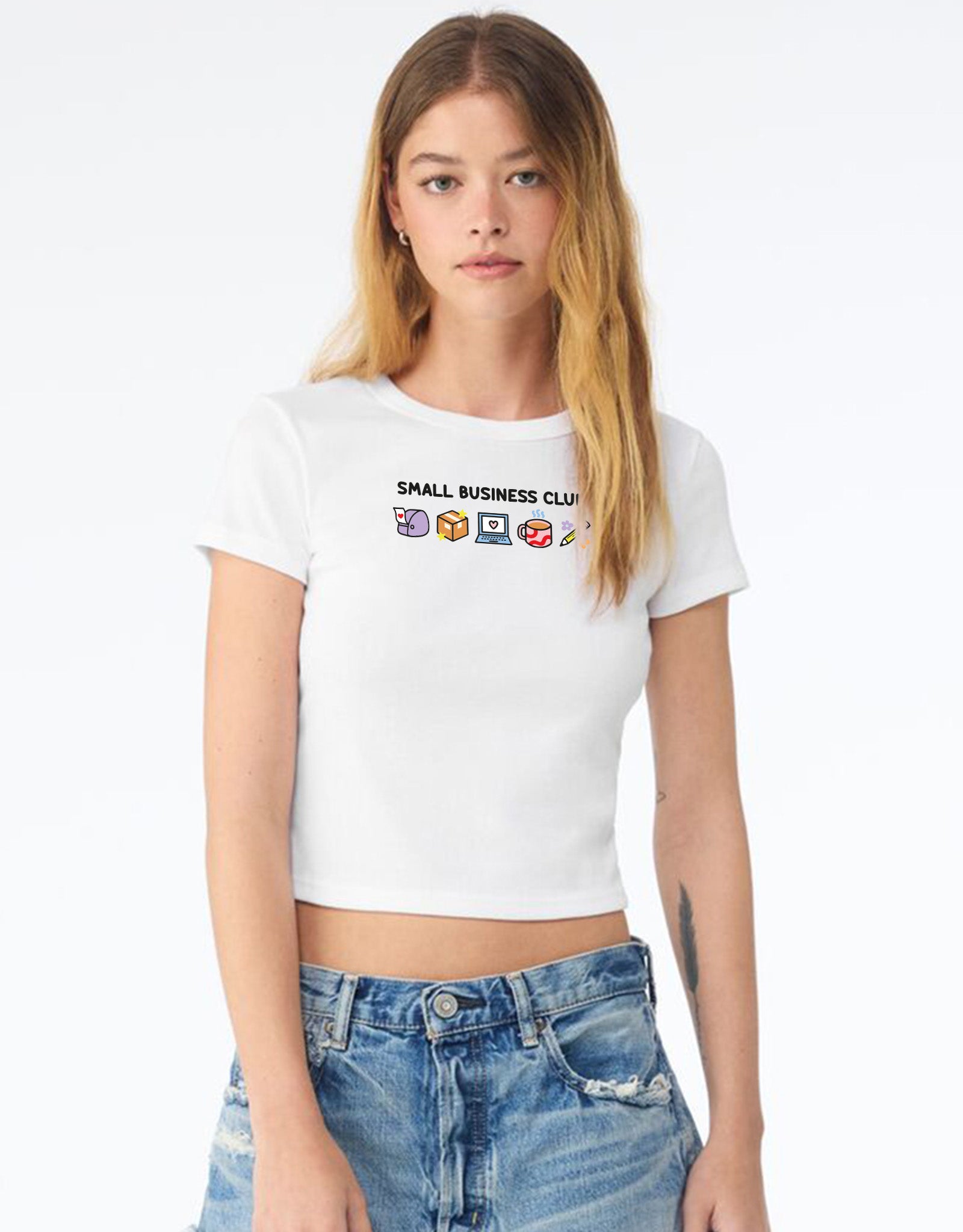 Small Business Club Embroidered Micro Rib Baby Tee