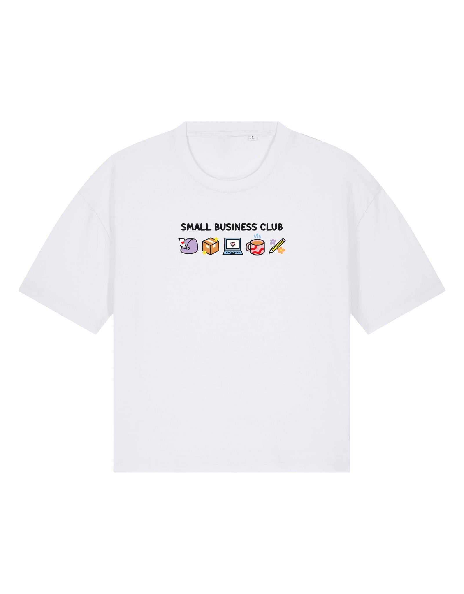 Small Business Club Embroidered Boxy Organic Cotton Tee