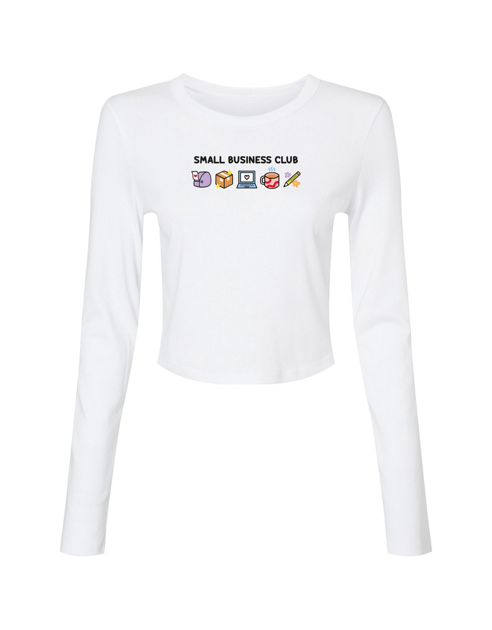 Small Business Club Embroidered Micro Rib Long Sleeved Tee