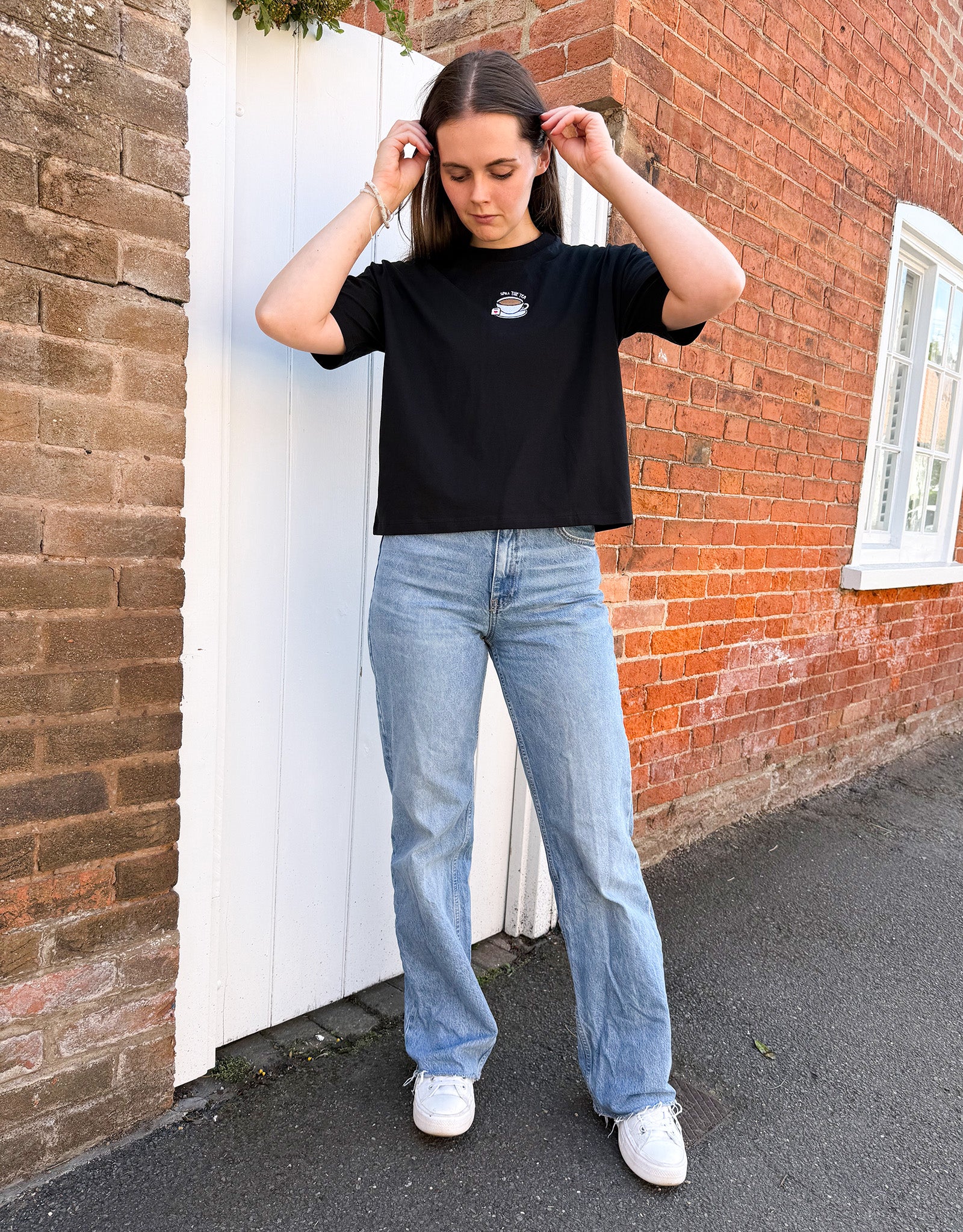Spill The Tea Embroidered Boxy Organic Cotton Tee