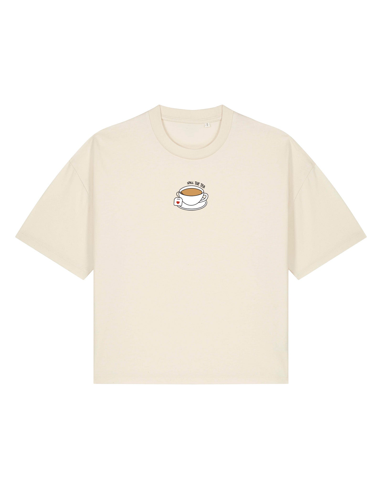 Spill The Tea Embroidered Boxy Organic Cotton Tee