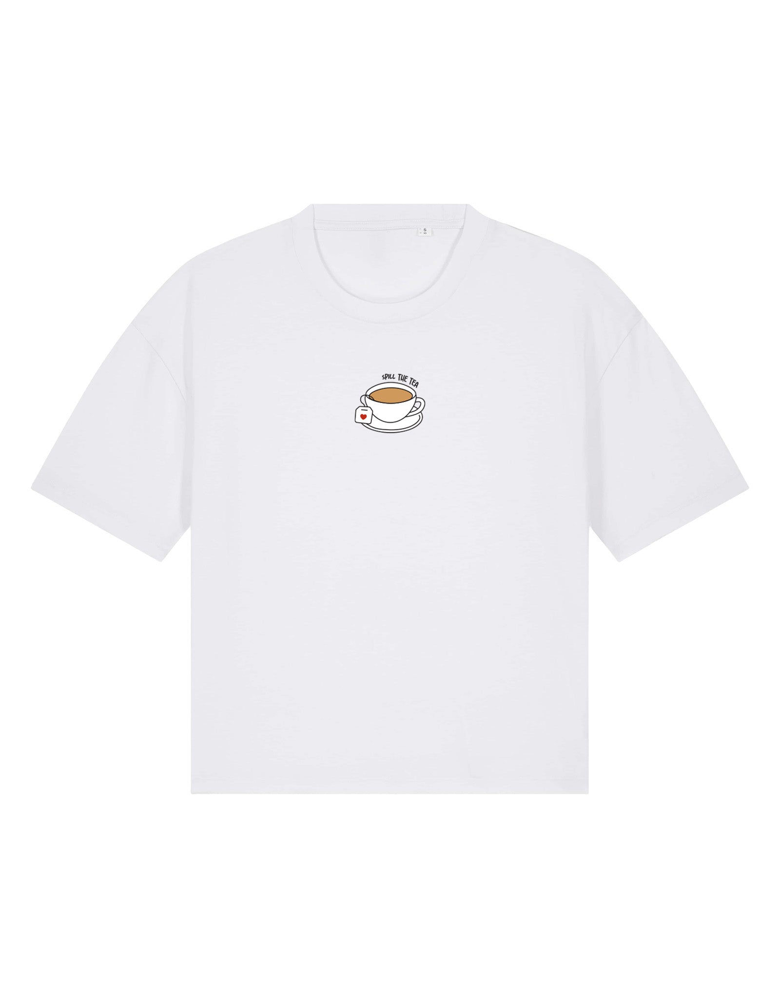 Spill The Tea Embroidered Boxy Organic Cotton Tee