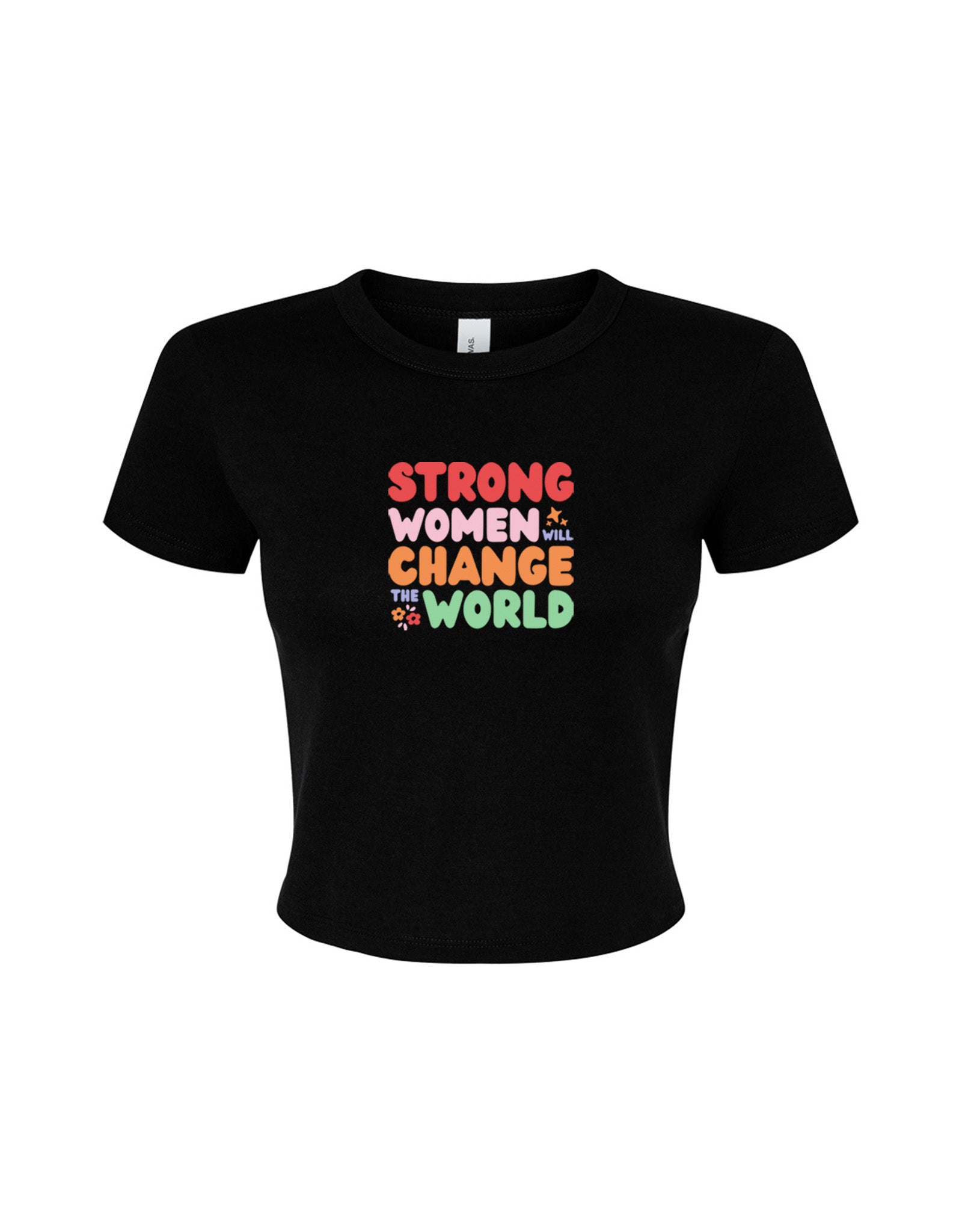 Strong Women Embroidered Micro Rib Baby Tee
