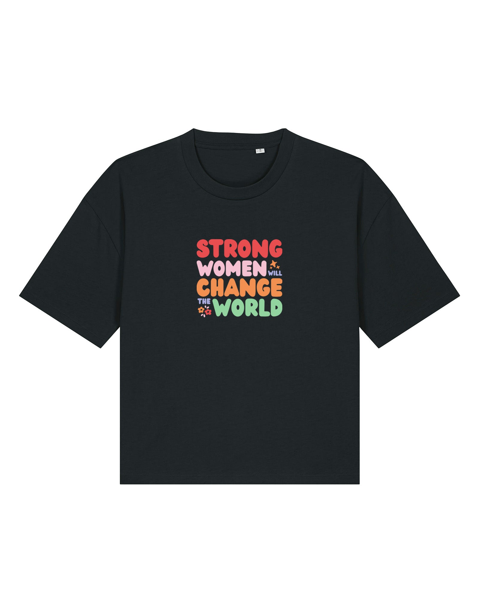 Strong Women Embroidered Boxy Organic Cotton Tee