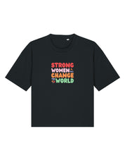 Strong Women Embroidered Boxy Organic Cotton Tee