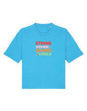Strong Women Embroidered Boxy Organic Cotton Tee