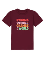 Strong Women Embroidered Organic Cotton Childrens T-Shirt