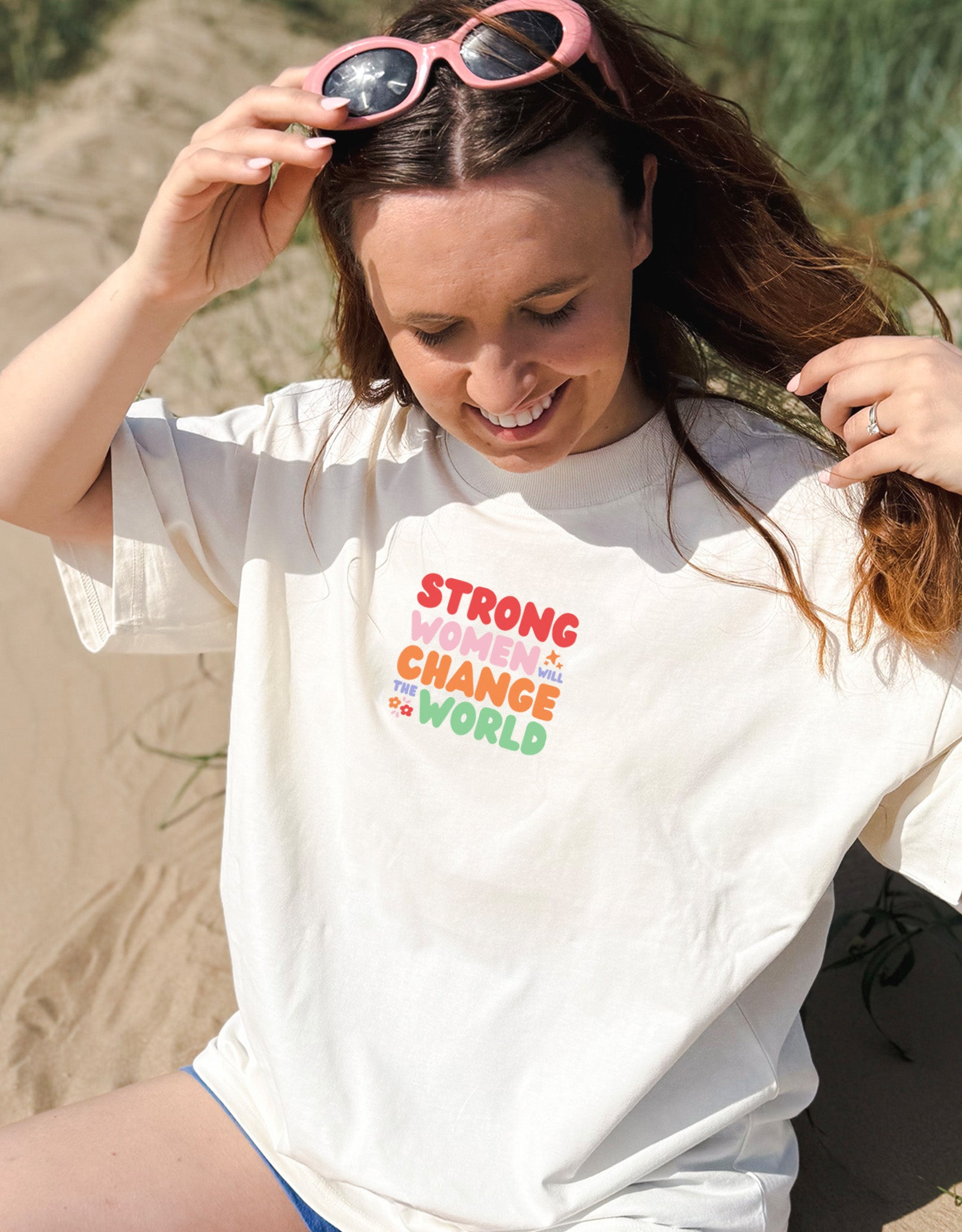Strong Women Embroidered Oversized Organic Cotton Tee