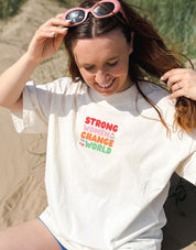 Strong Women Embroidered Oversized Organic Cotton Tee