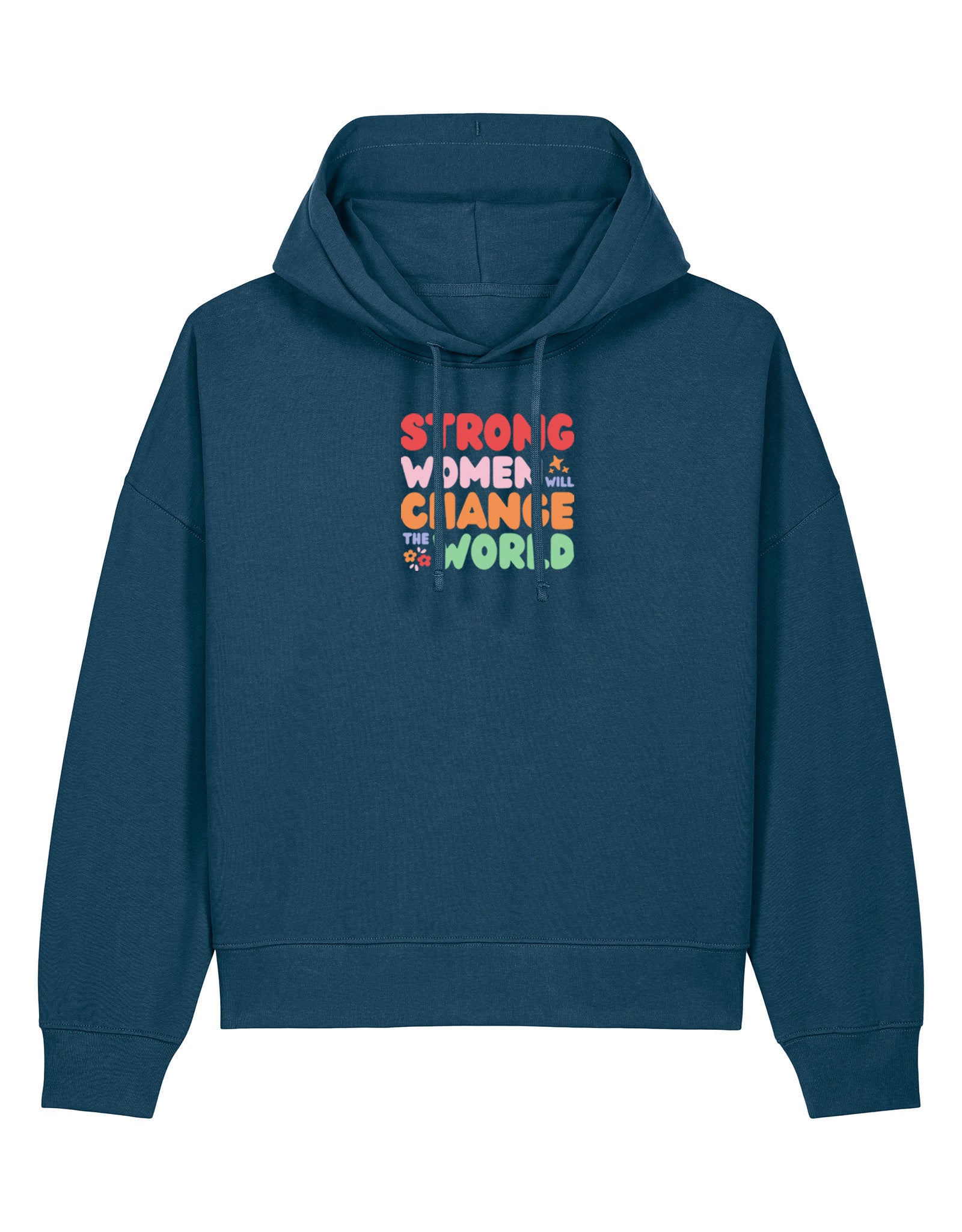 Strong Women Embroidered Boxy Organic Cotton Hoodie