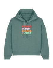 Strong Women Embroidered Boxy Organic Cotton Hoodie
