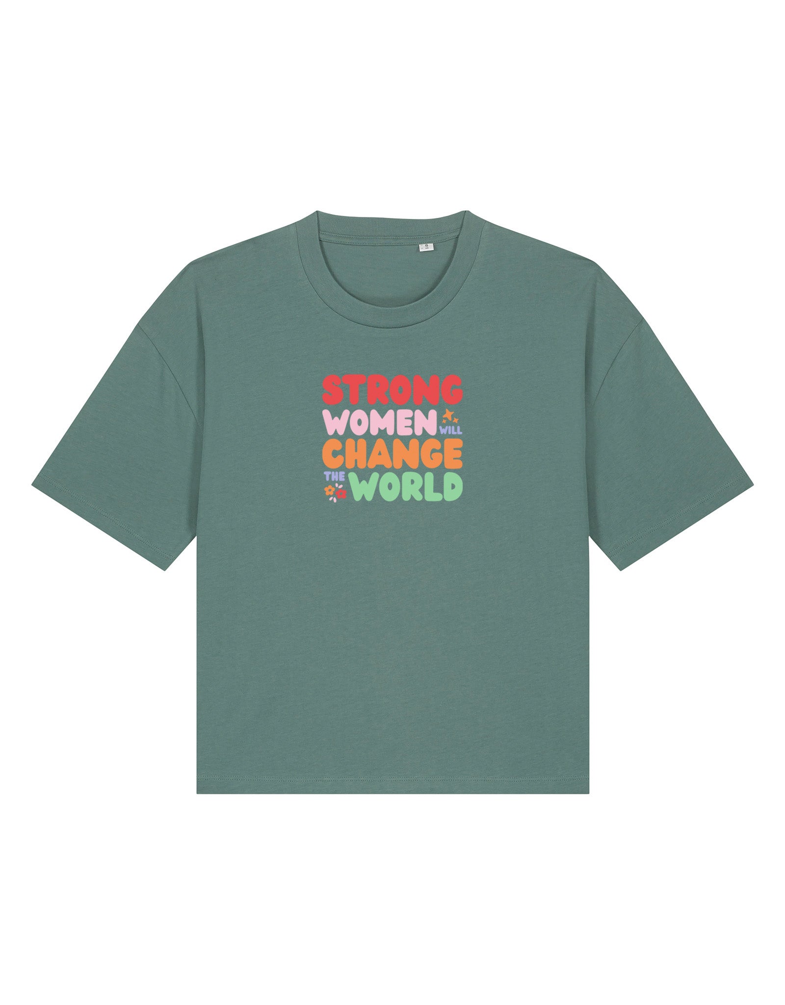 Strong Women Embroidered Boxy Organic Cotton Tee