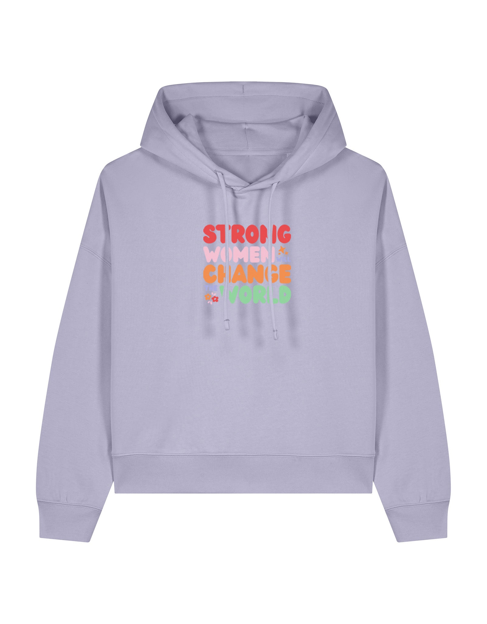 Strong Women Embroidered Boxy Organic Cotton Hoodie