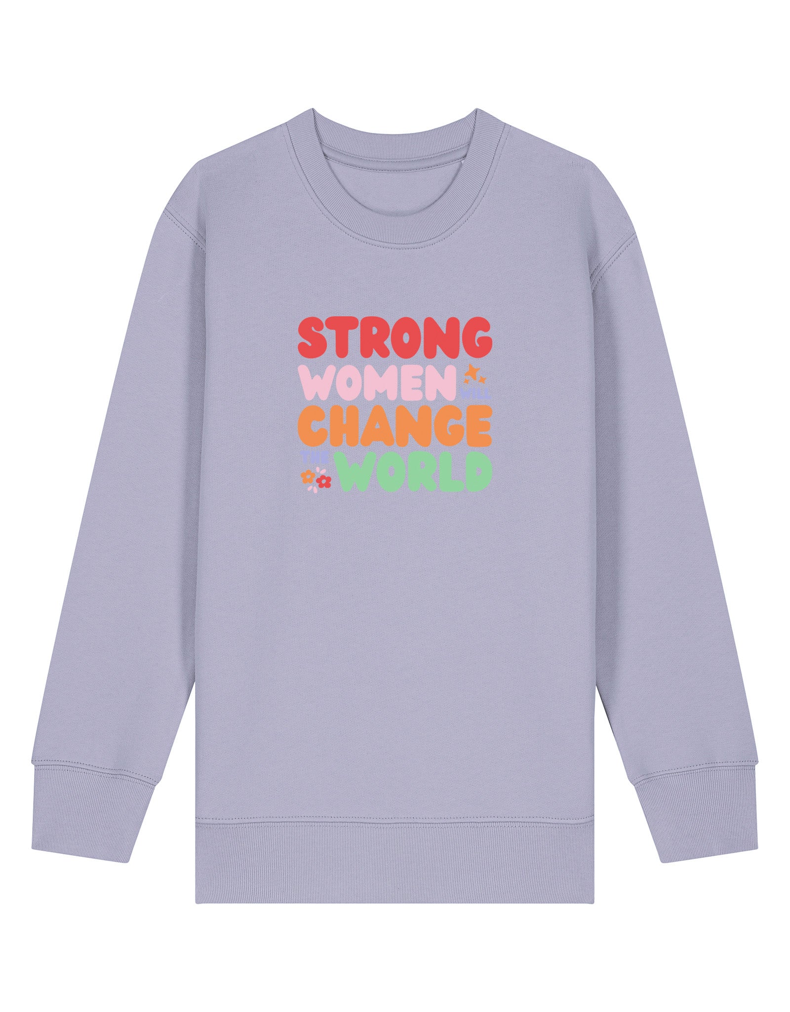 Strong Women Embroidered Organic Cotton Childrens Sweatshirt
