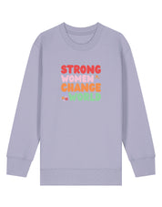 Strong Women Embroidered Organic Cotton Childrens Sweatshirt