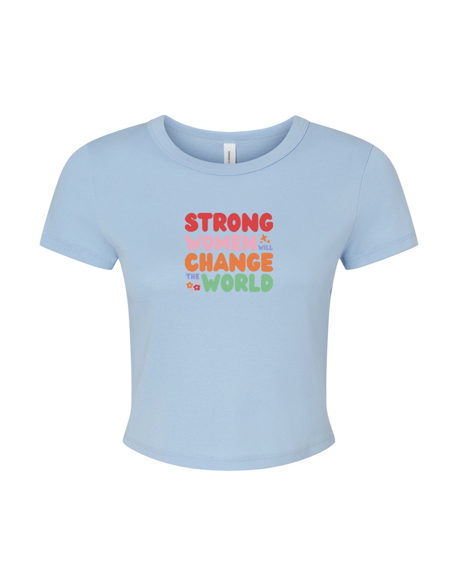 Strong Women Embroidered Micro Rib Baby Tee