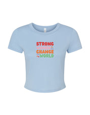 Strong Women Embroidered Micro Rib Baby Tee