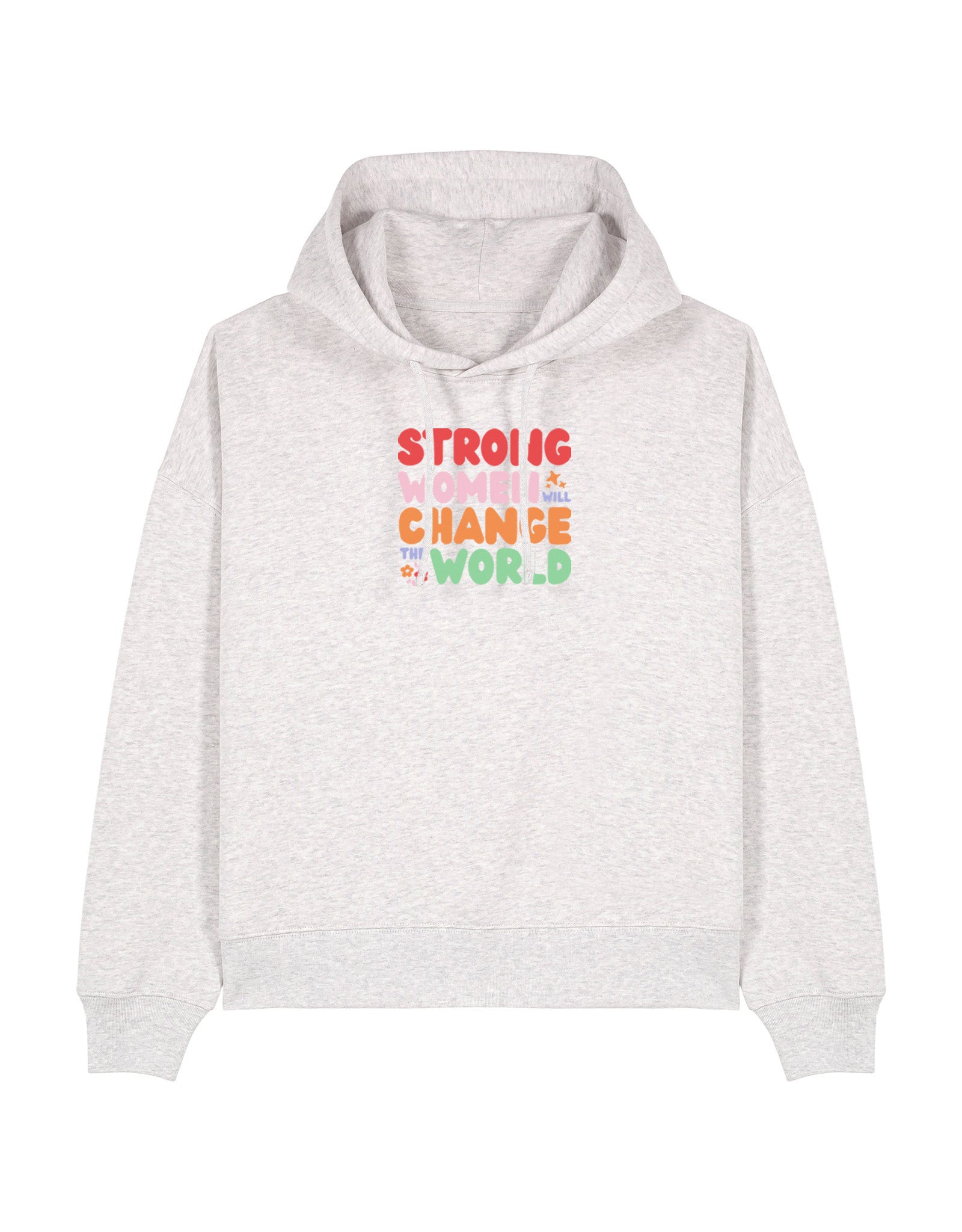 Strong Women Embroidered Boxy Organic Cotton Hoodie