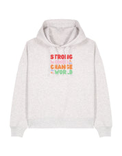 Strong Women Embroidered Boxy Organic Cotton Hoodie