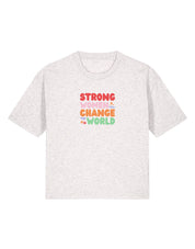 Strong Women Embroidered Boxy Organic Cotton Tee