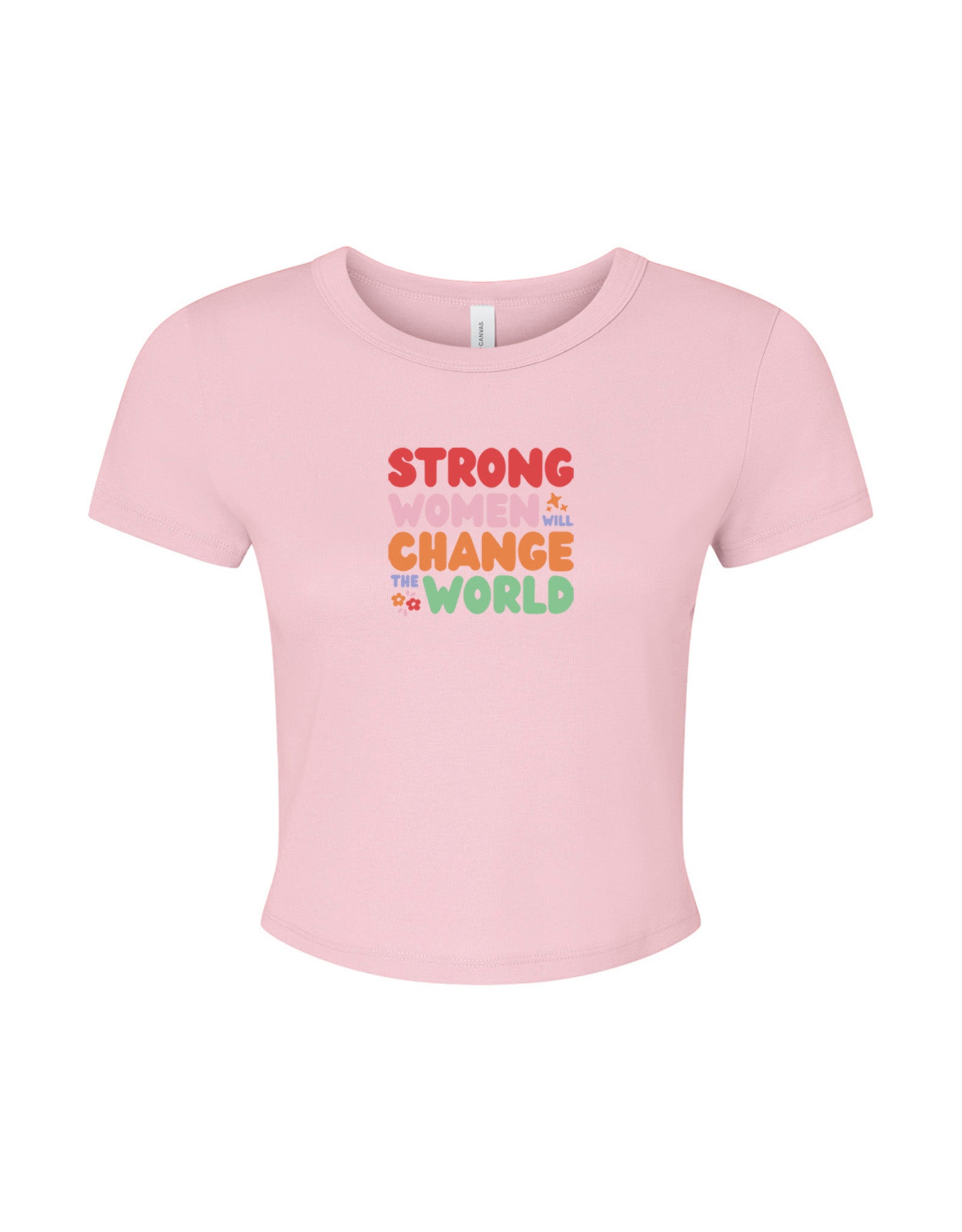 Strong Women Embroidered Micro Rib Baby Tee