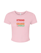 Strong Women Embroidered Micro Rib Baby Tee
