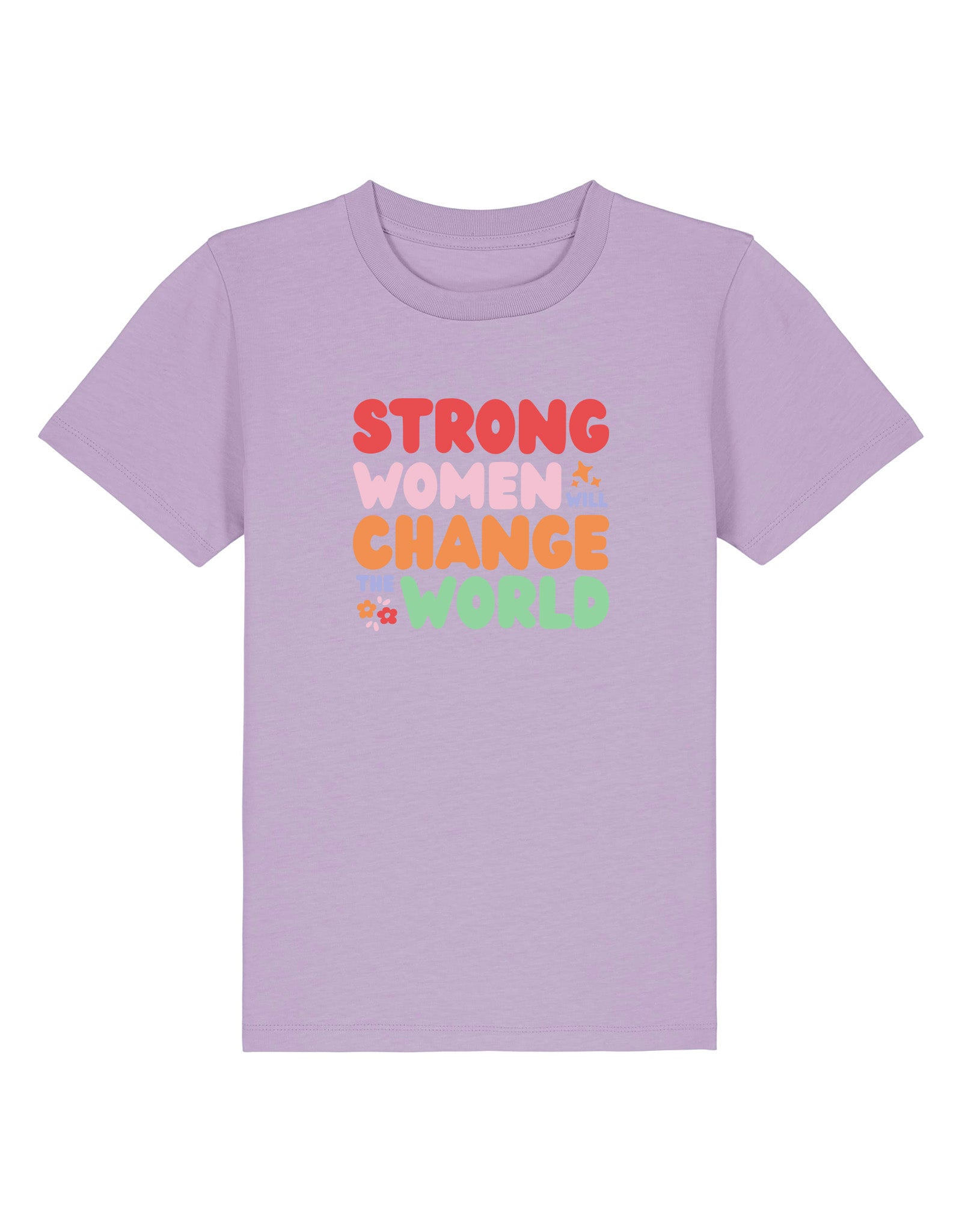 Strong Women Embroidered Organic Cotton Childrens T-Shirt