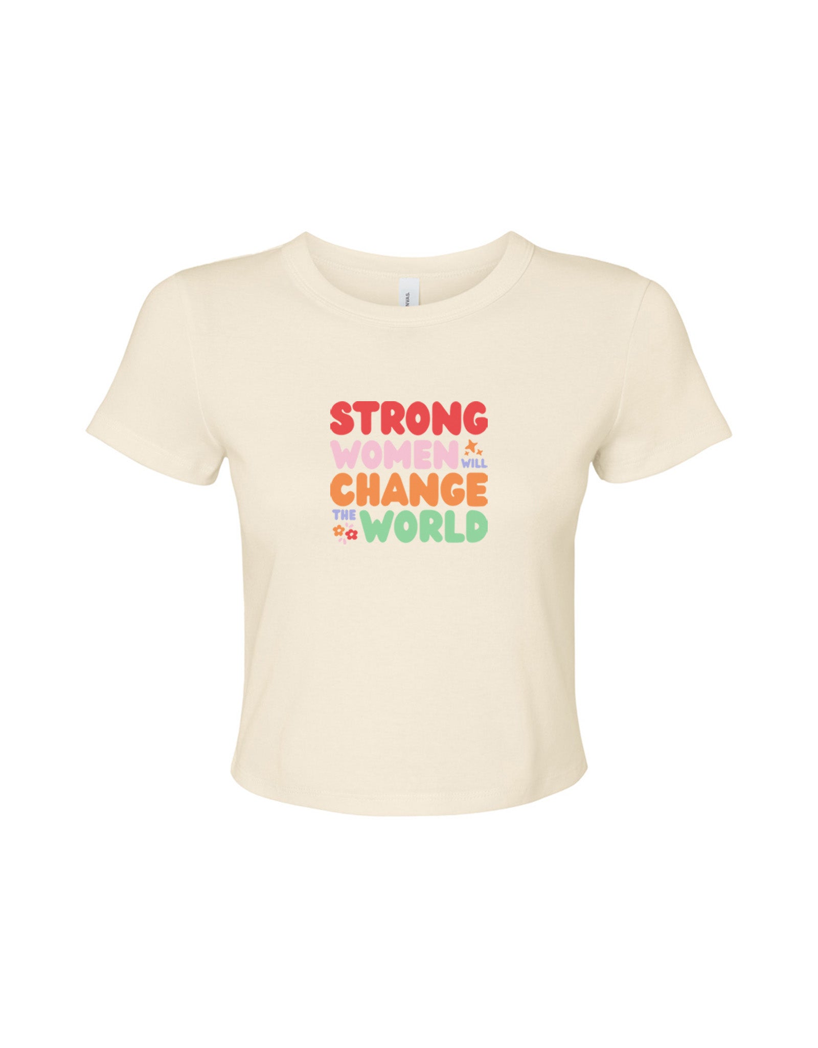 Strong Women Embroidered Micro Rib Baby Tee