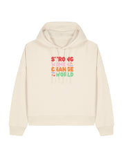 Strong Women Embroidered Boxy Organic Cotton Hoodie