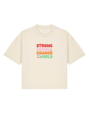 Strong Women Embroidered Boxy Organic Cotton Tee