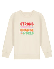 Strong Women Embroidered Organic Cotton Childrens Sweatshirt