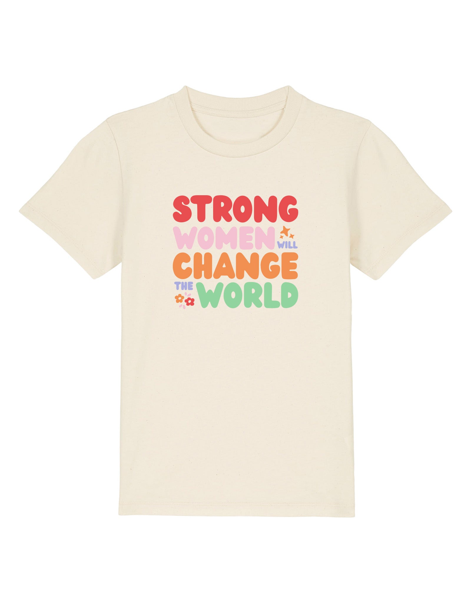Strong Women Embroidered Organic Cotton Childrens T-Shirt