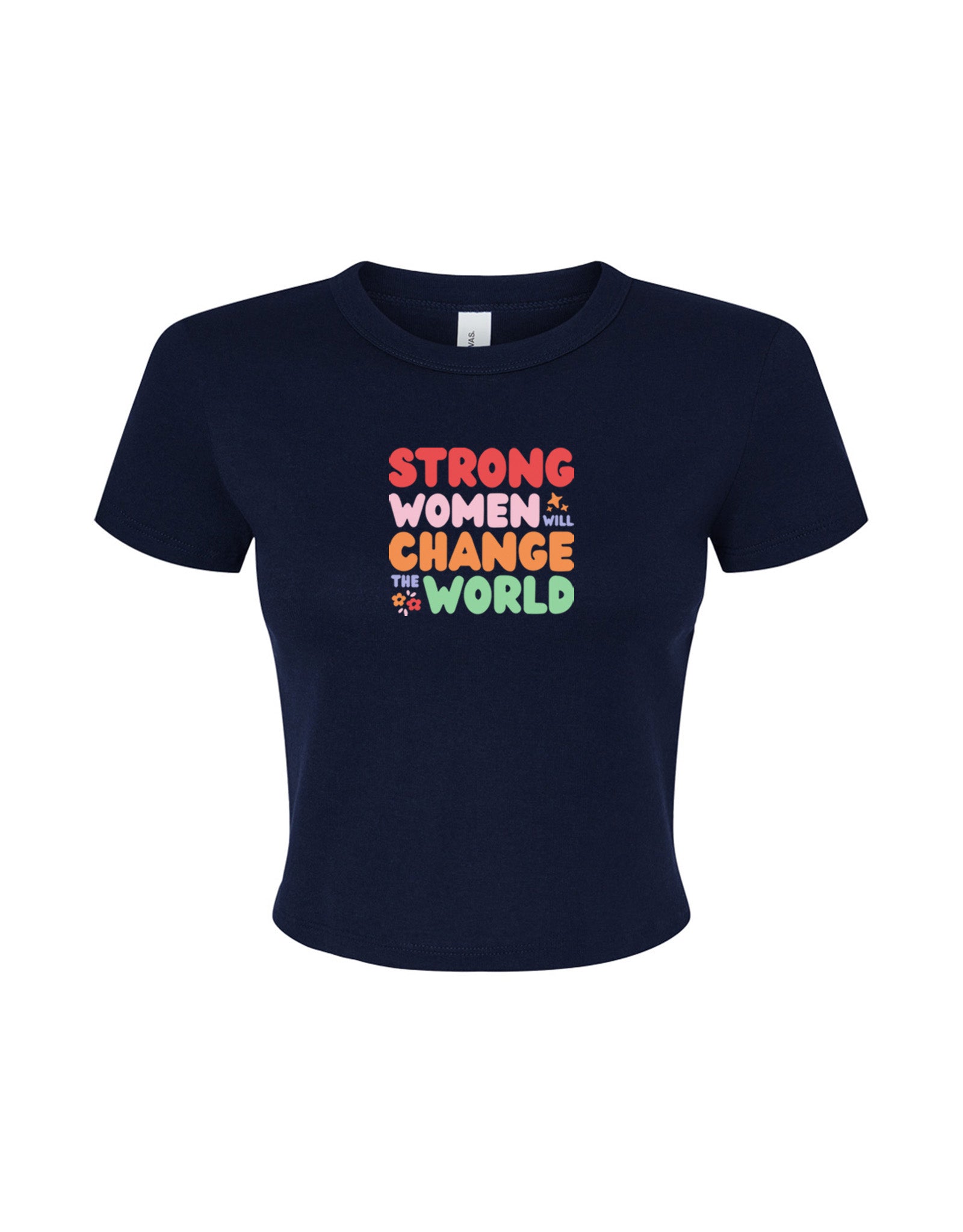 Strong Women Embroidered Micro Rib Baby Tee