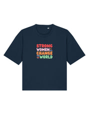 Strong Women Embroidered Boxy Organic Cotton Tee