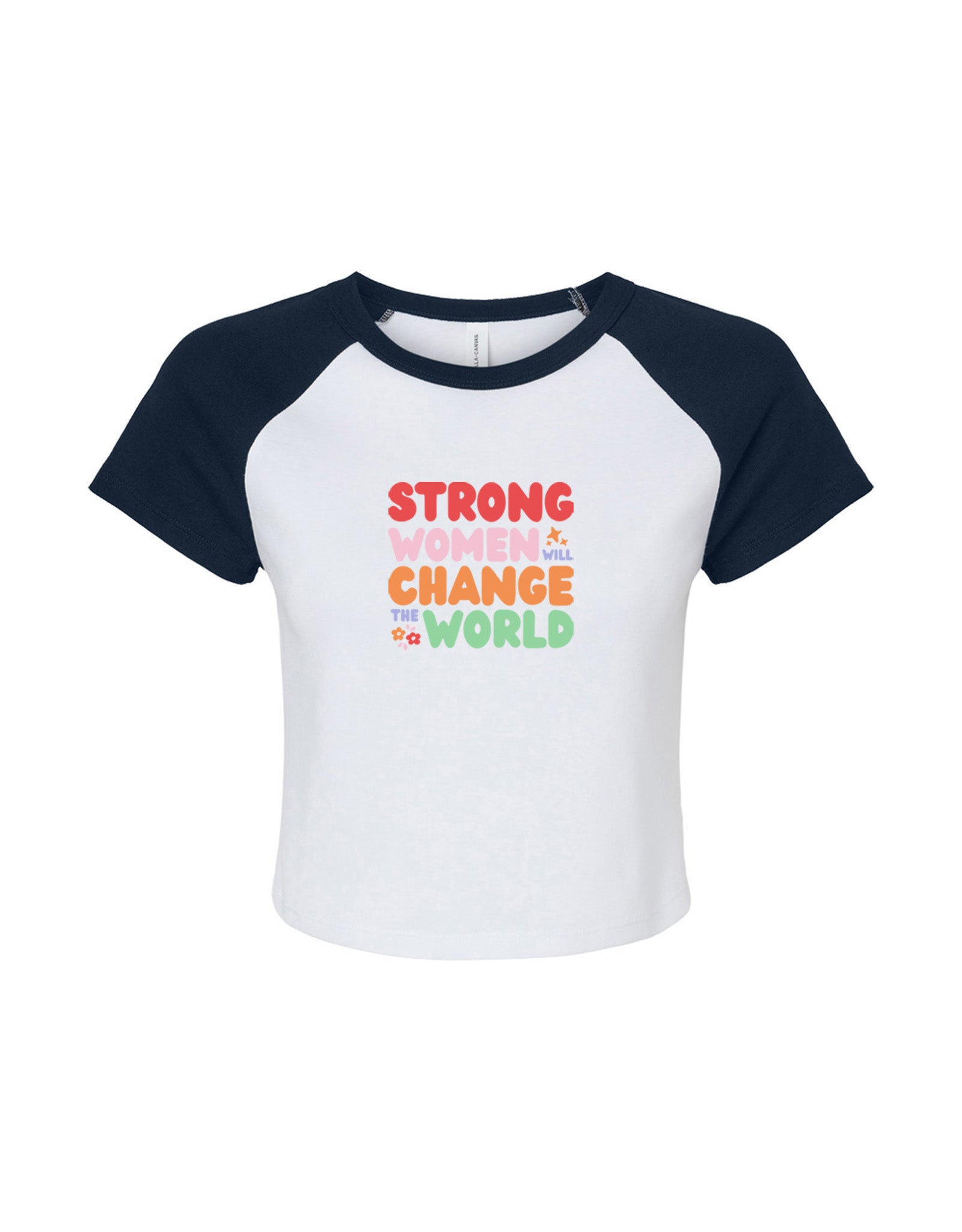 Strong Women Embroidered Micro Rib Raglan Baby Tee