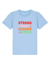 Strong Women Embroidered Organic Cotton Childrens T-Shirt