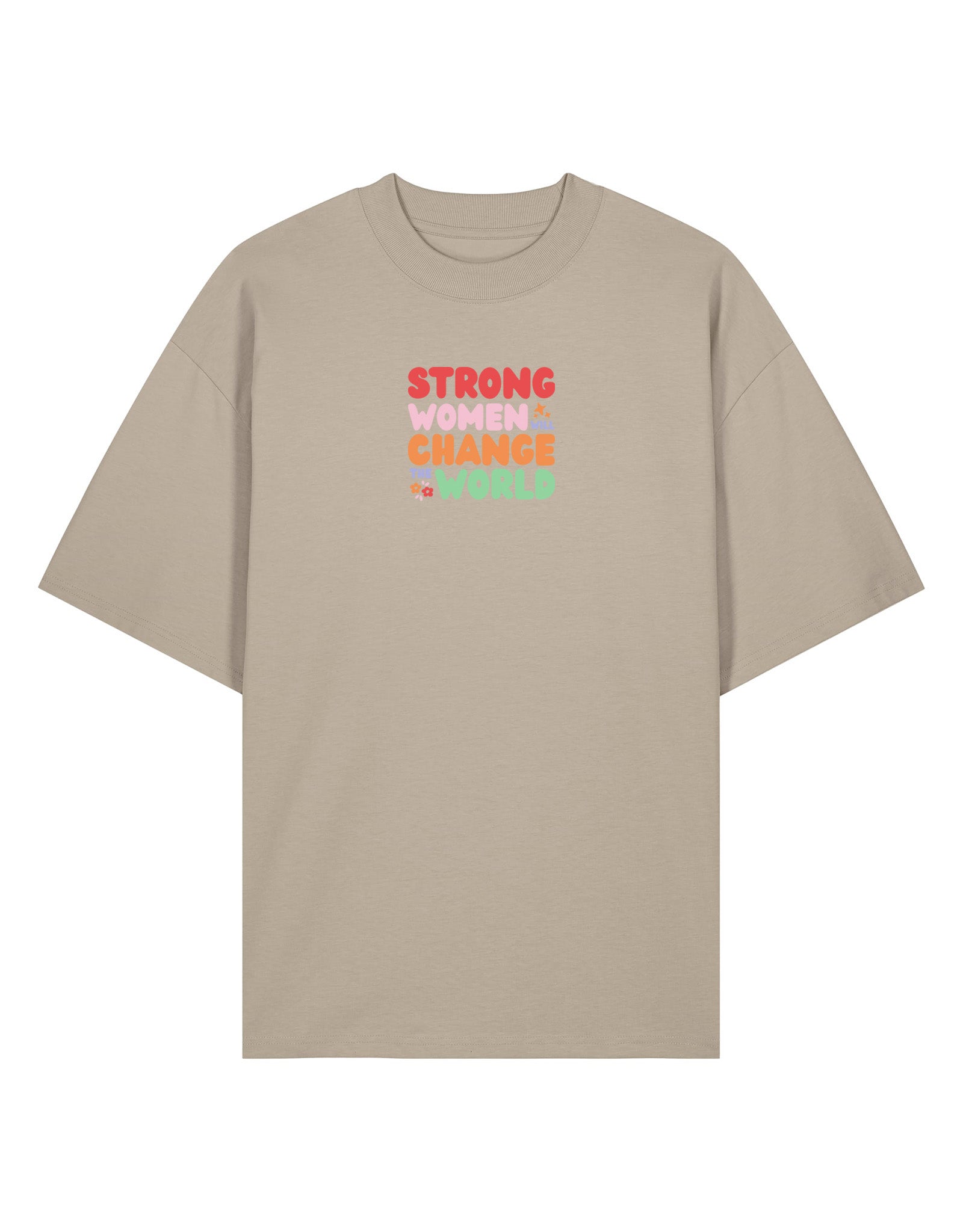 Strong Women Embroidered Oversized Organic Cotton Tee