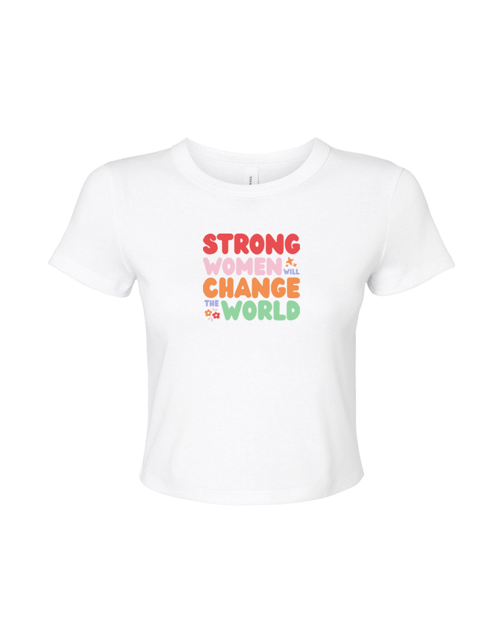 Strong Women Embroidered Micro Rib Baby Tee