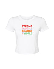 Strong Women Embroidered Micro Rib Baby Tee