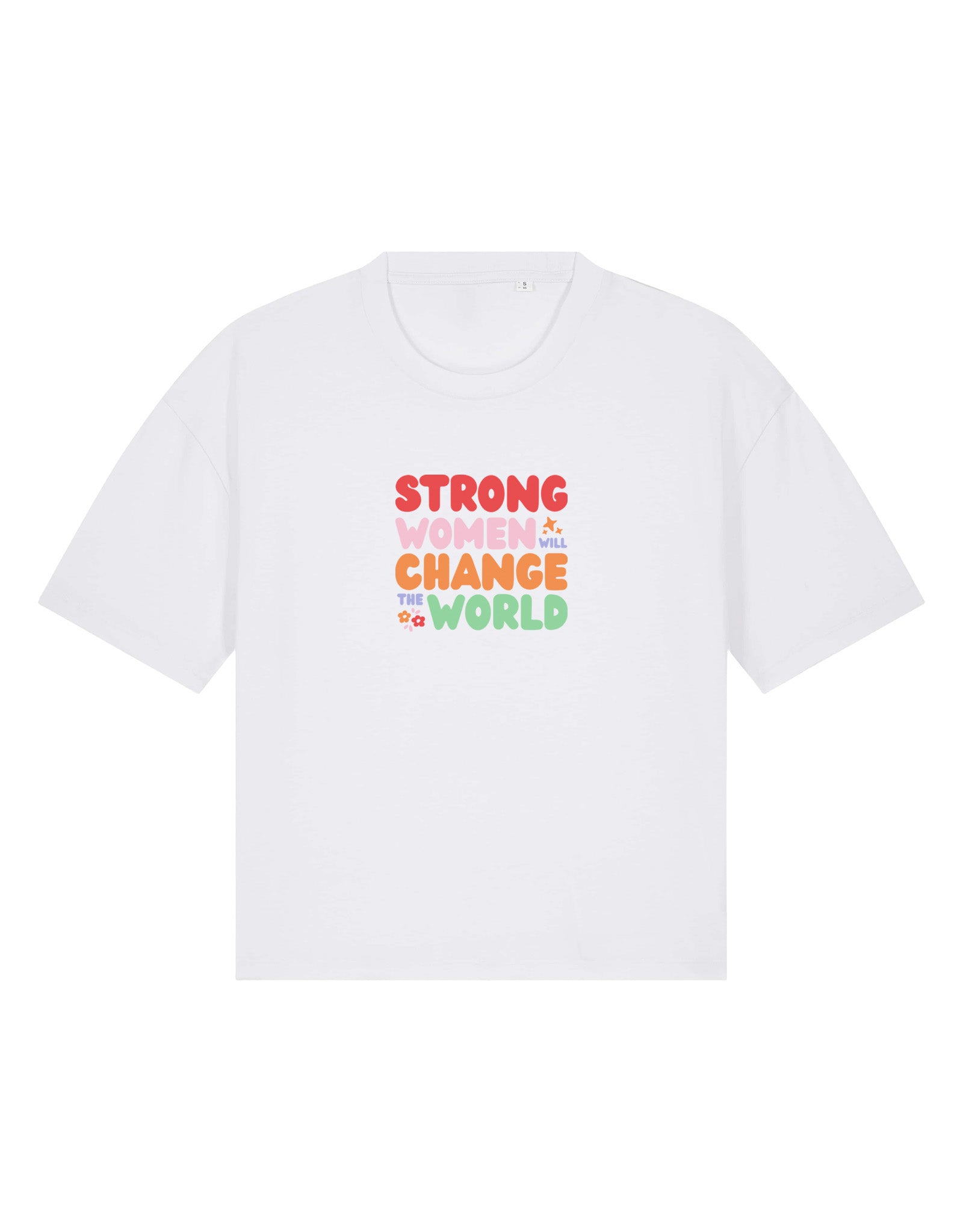 Strong Women Embroidered Boxy Organic Cotton Tee