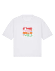 Strong Women Embroidered Boxy Organic Cotton Tee