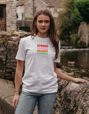 Strong Women Embroidered Organic Cotton T-Shirt