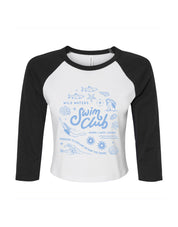 Swim Club Printed Micro Rib 3/4 Sleeve Tee