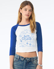 Swim Club Printed Micro Rib 3/4 Sleeve Tee